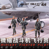 1/48 resin modern fighter pilots in olive flight suits before gray jet