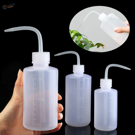 150/250/500ml transparent water squeeze bottle with curved spout and markings