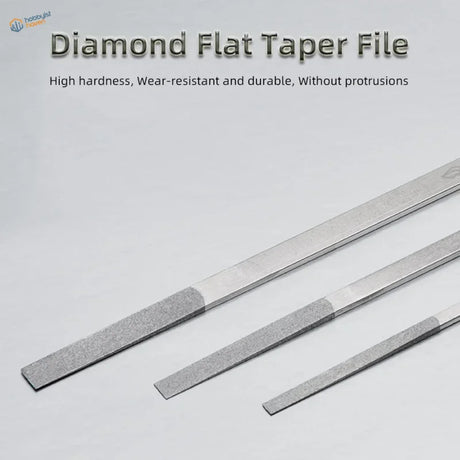 Set of tapered metal files for scale modeling, three diamond-section tapers