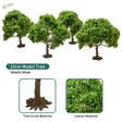 Four 15cm 150mm model trees with lush green foliage for dioramas