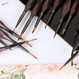 15pcs precision brush set with fine-tipped brushes, brown handles, orange bristles