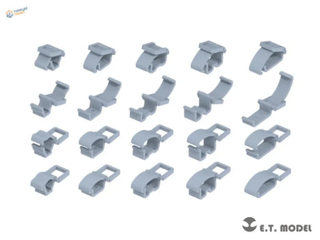 Gray plastic cable clips grid for WWII German vehicles 1/35 clamps