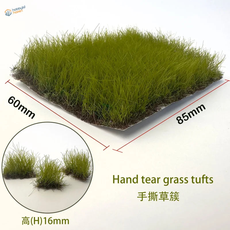 16mm static grass tufts with 60x85mm base for dioramas