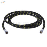 180cm nylon braided air hose with black yellow pattern and metal connectors