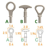 GN Model 3D-printed 1/24 oil dipstick handles A B C in beige plastic