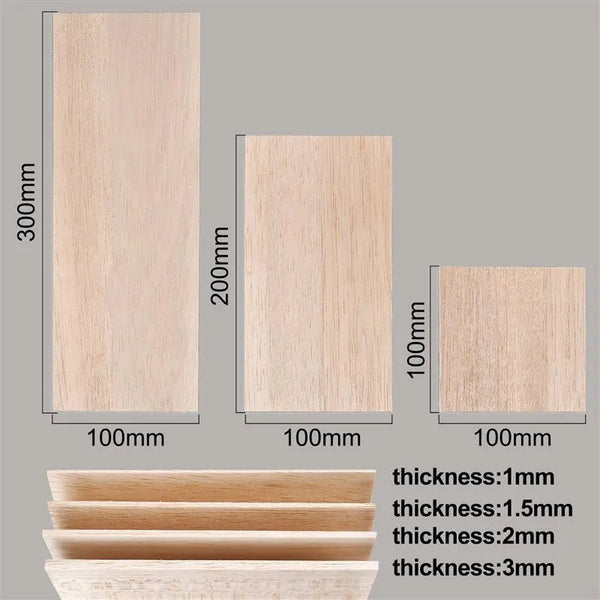 5pcs 1~6mm 100x100/200/300mm Balsa Wood Sheets
