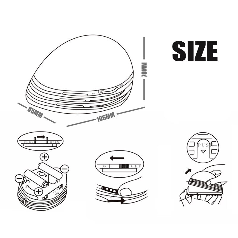 Compact mini desktop vacuum cleaner with oval LED flashlight and buttons