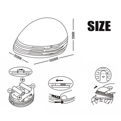 Compact mini desktop vacuum cleaner with oval LED flashlight and buttons