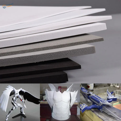 White gray black eva foam sheets 1-10mm stacked layered display