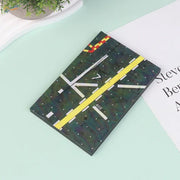 Dark green realistic runway base notebook with 400 runway markings