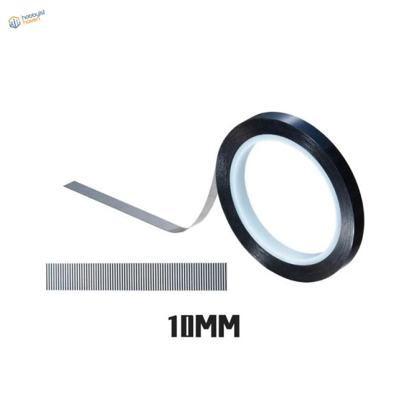 DSPIAE carving guide tape: black 10mm with textured silver surface, white core