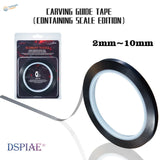 DSPIAE 2-10mm carving guide tape, thin black white flexible design
