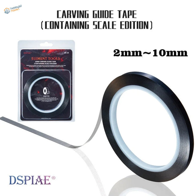 DSPIAE 2-10mm carving guide tape, thin black white flexible design