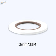 2mm x 25m low tack flexible masking tape roll, white with brown core