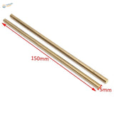 Two polished 150mm brass rods, 5mm diameter, for scale modeling tools