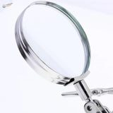 2.5x glass magnifying glass with silver frame and alligator clips for soldering