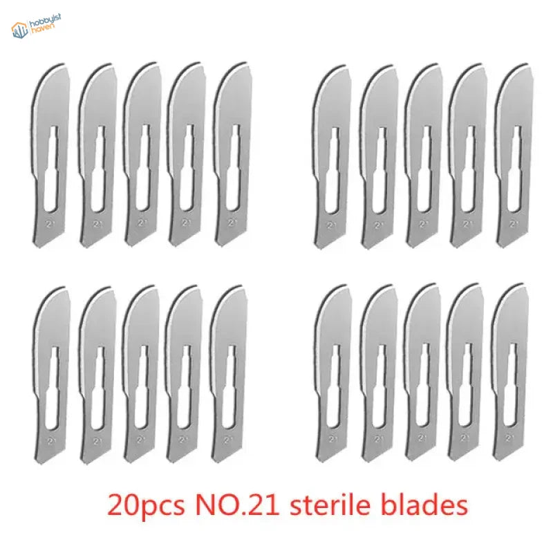 20 carbon steel scalpel blades model 21 sterile stainless steel