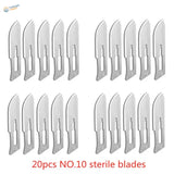 20 carbon steel scalpel blades no.10 sterile silver sharp design