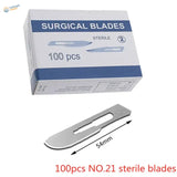 Carbon steel scalpel blade model 21, 54mm silver finish for medical use