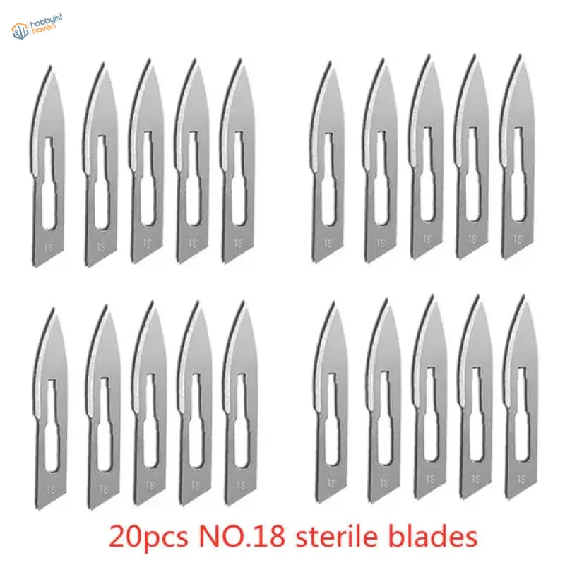 20 carbon steel scalpel blades #18 sterile stainless steel triangular