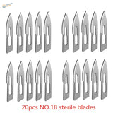20 carbon steel scalpel blades #18 sterile stainless steel triangular