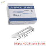 Carbon steel scalpel blade #23, 51mm sterile silver finish