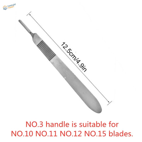 Carbon steel scalpel with textured handle and sharp blade