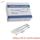 Carbon steel scalpel blade model 22, 59mm silver finish for medical use