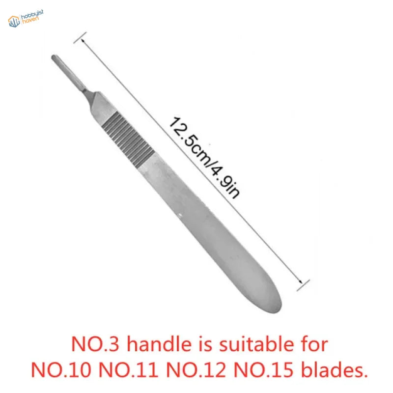 Carbon steel scalpel with textured handle and sharp blade