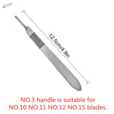 Carbon steel scalpel with textured handle and sharp blade