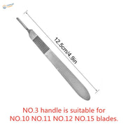 Carbon steel scalpel with textured handle and sharp blade