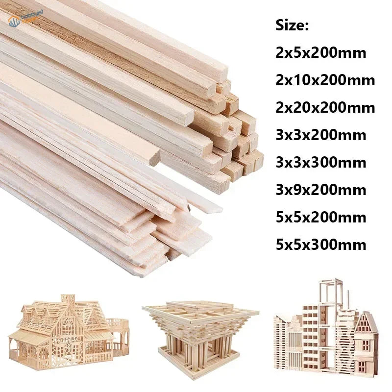 20~50pcs Balsa Wood Sticks & Strips
