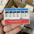30 color-coded 0.02 taper absorbent paper points in clear container