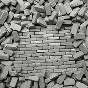 A gray brick wall section made from 200pcs miniature bricks for diorama scenery ideal as model building tools