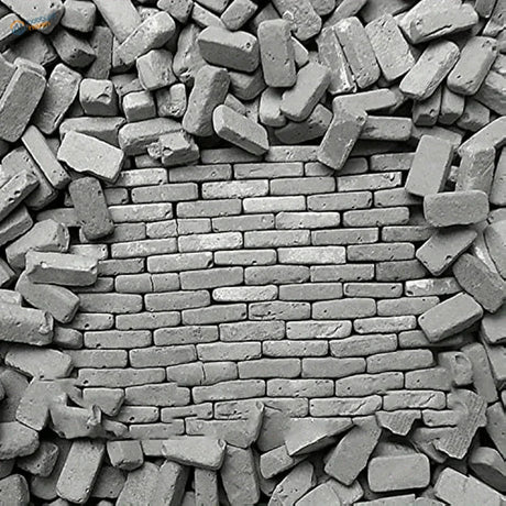 A gray brick wall section made from 200pcs miniature bricks for diorama scenery ideal as model building tools