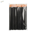 200pcs disposable round brushes with black handles and orange tips in clear bag