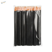 200pcs disposable round brushes with black handles and orange tips in clear bag