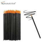 200pcs disposable round brushes with black handles and orange bristle tips by Byeoauurtsy
