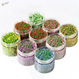 20g flowery tree powder in clear jars with colorful flower glitter