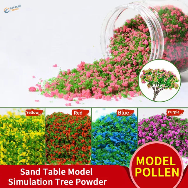 Pink and green flowery tree powder pollen for miniature sand table trees, 20g
