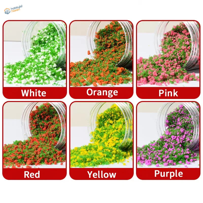 Six 20g flowery tree powder jars with colorful confetti