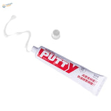 20g quick-drying putty tube with white body, red lettering and silver cap