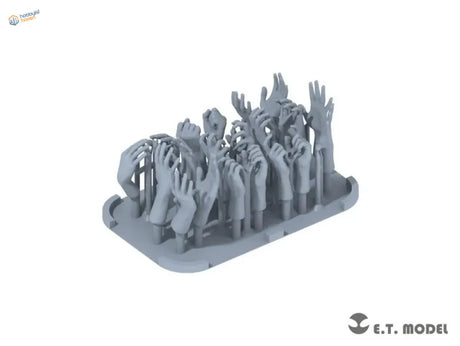 Gray 1/35 3D-printed hands model for scale modeling, multiple poses