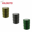 Three Kilokits 1/72 olive green metal drums for model making accessories