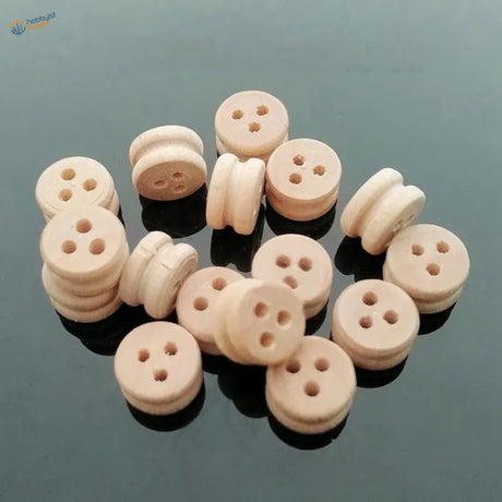 20pcs 4–8mm deadeyes: light wooden buttons with 3-4 holes, stacked