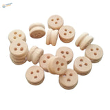 20pcs 4–8mm deadeyes: light beige wooden buttons with three holes, stacked