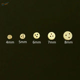20pcs 4–8mm deadeyes: five cream round buttons with three holes, 4mm to 8mm