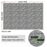 20x30cm soft PVC panels with gray brick wall tile pattern and stone texture