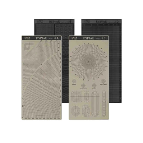 DSPIAE masking tape cutting templates: 4 precision grid mats in black beige