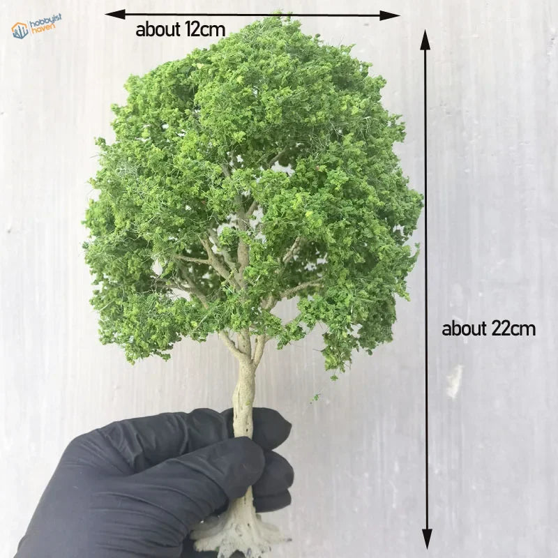 22-30cm artificial tree for scale modeling with dense green foliage